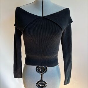 Abercrombie & Fitch Black Off-Shoulder Sweater